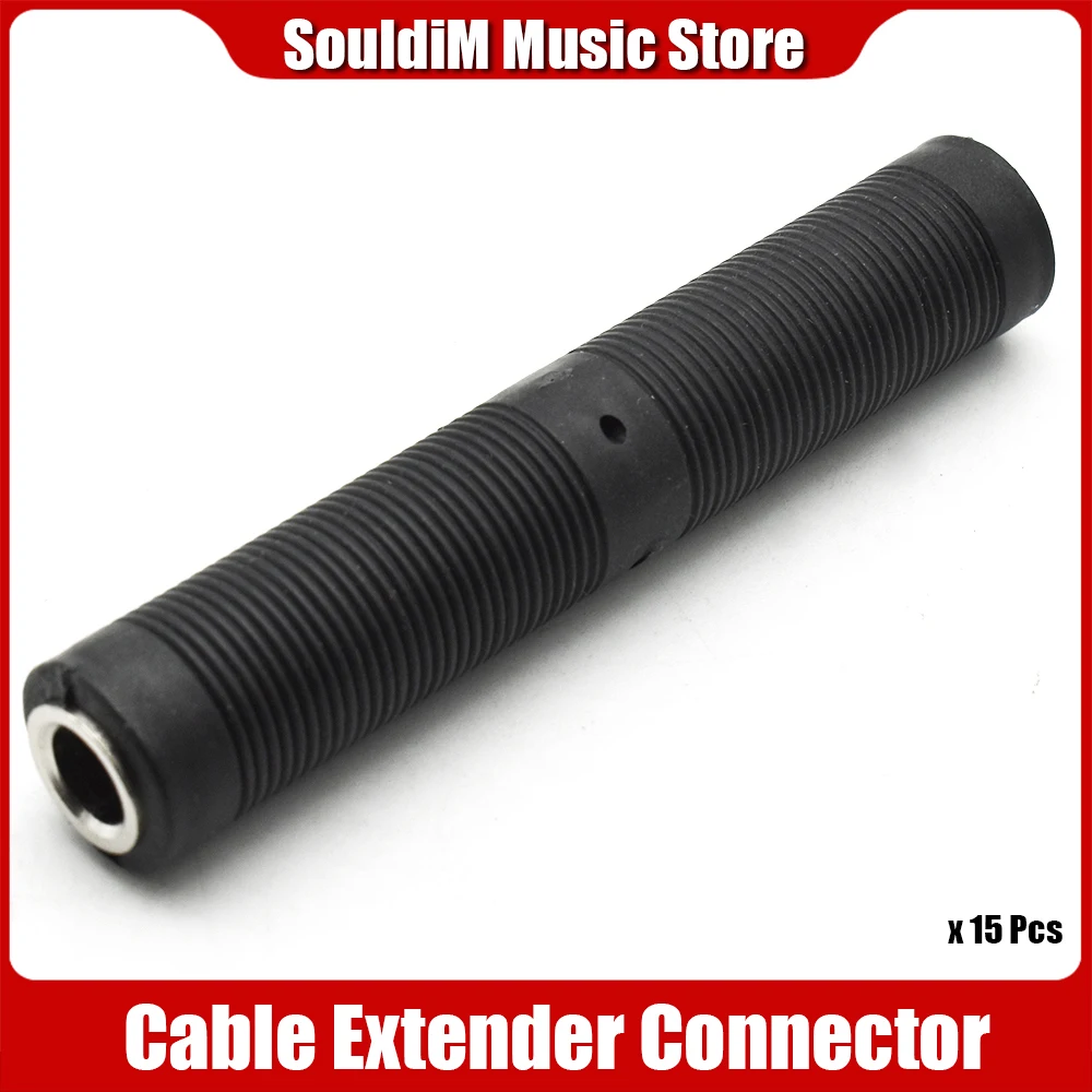 

15pcs Guitar Audio Extender Connector 1/4" 6.35 Jack Female to 6.35 jack Female Audio Cord Cable Adapter Coupler Converter