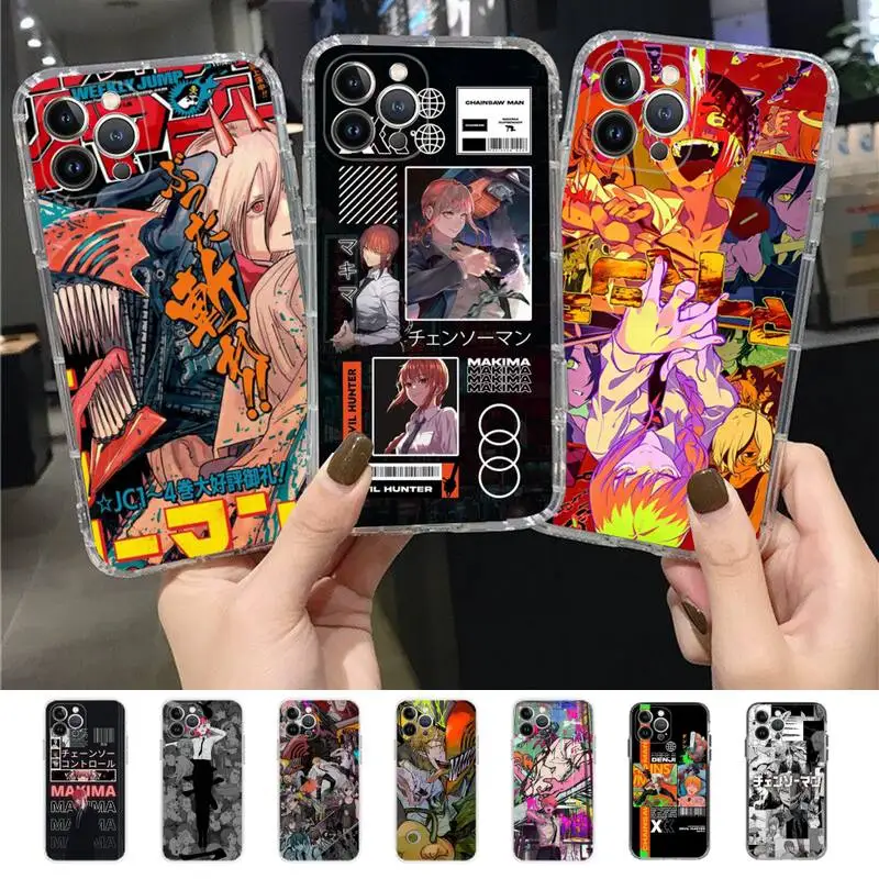 

Anime Chainsaw Man Phone Case for iPhone 11 12 13 mini pro XS MAX 8 7 6 6S Plus X 5S SE 2020 XR case