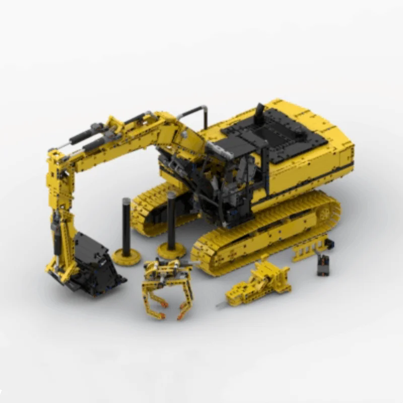 

3514PCS High tech Building Block Engineering Crawler Excavator High difficulty Assembly Toy Model MOC Gear Combination
