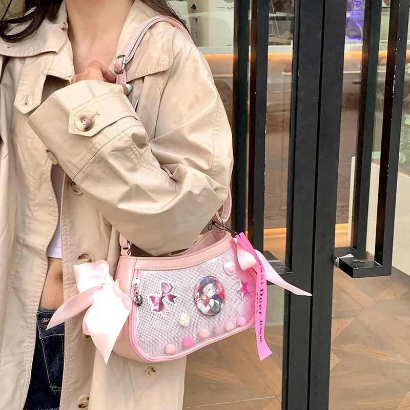 Ins на шнуровке с бантом Ita Bolsos Mujer японская кавайная сумка студенческие сумки