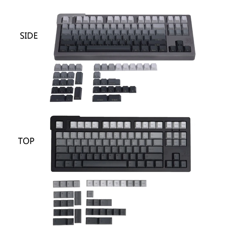 

Gray Keycaps Top/SideEngraved PBT Material Dye Sublimation 125 Keys Cherry For Mechanical Keyboard Key