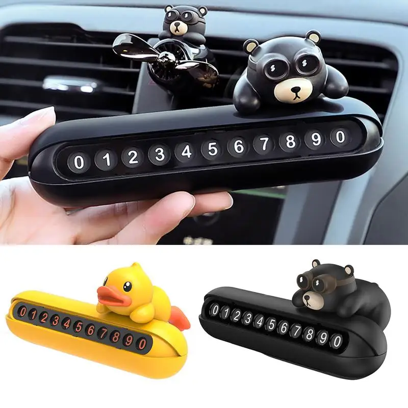 

Car Temporary Parking Card Luminous Stop Sign Phone Number Plate Auto Dashboard Decoration Ornaments Car Interior Accessories
