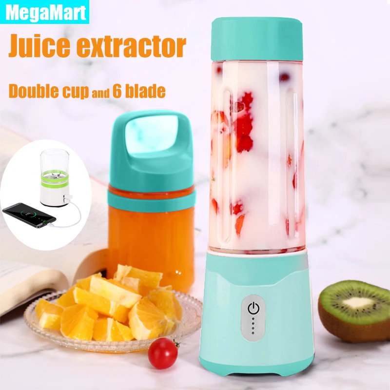 Portable Electric Blender Bottle 6 Blades Multifunction Juice Cup Waterproof Fruit Maker Machine Smoothie Blender Kitchen Tool