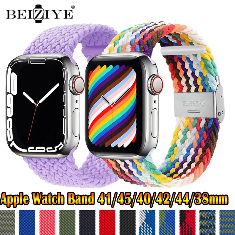 

Braided solo loop Strap For Apple watch band 45mm 41mm 44mm 40mm 38mm 42mm Nylon belt bracelet correa iWatch 2 3 4 5 SE 6 7 Band