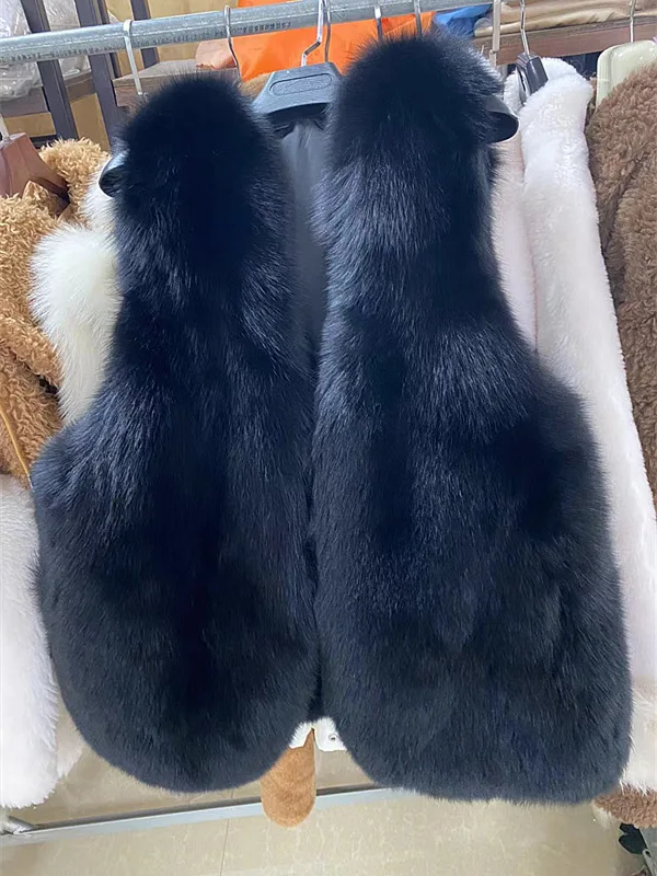Новинка 2024 зимний меховой жилет Haining из натуральной кожи лисьего меха Женская