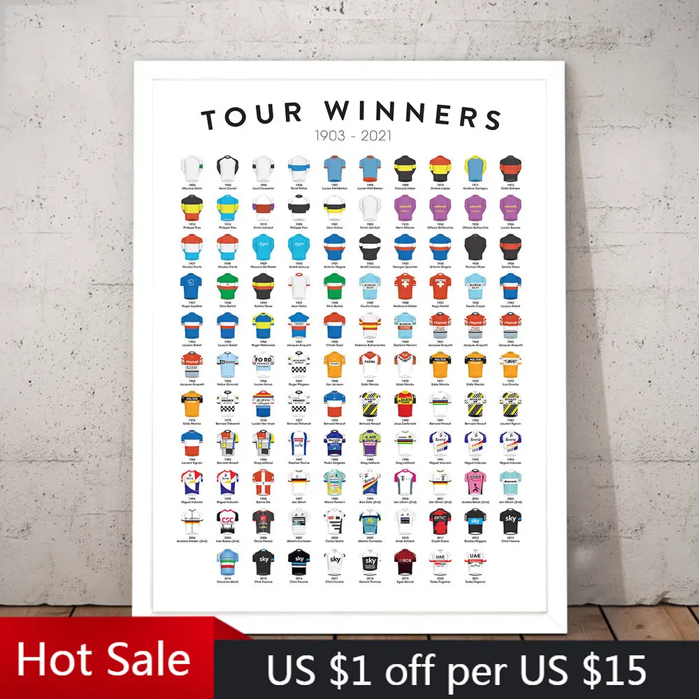 

Спортивный велосипед езда на велосипеде холст живопись винтажный Тур пейзаж Франция победители велосипедист плакат настенный художественный принт картины украшение дома