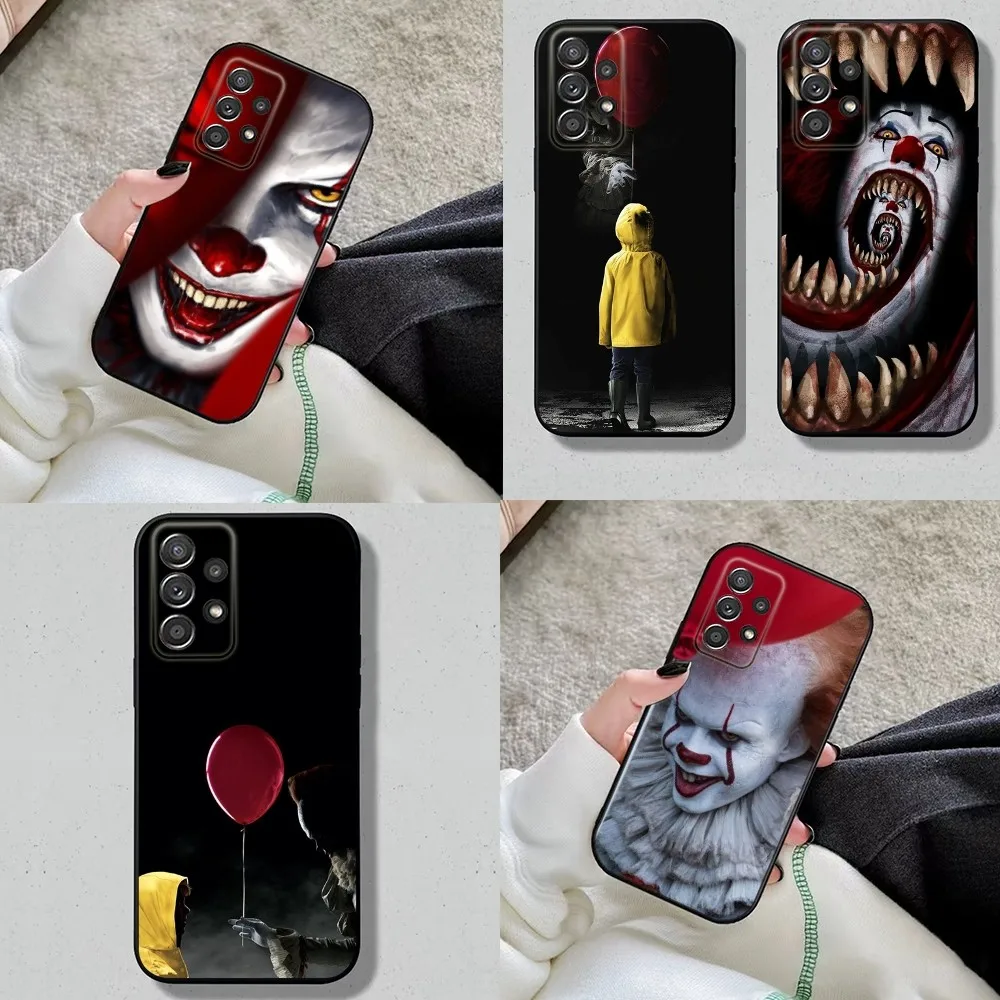 Pennywise C-Clown Horror Phone Case For Samsung S24 S23 S22 S21 S20 S10 S10E S9 Plus FE Note 20 Soft Black Cover Shell