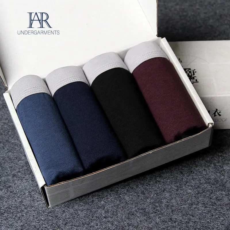 

4 шт./упаковка, мужские хлопковые трусы-боксеры