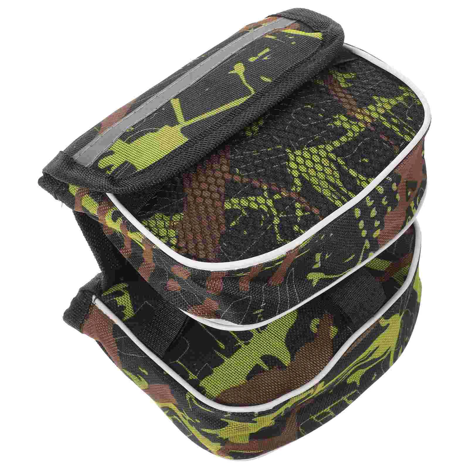 

Bike Frame Front Tube Bag Bags Mountain Bike Two Side Pouch Saddle Bag Riding Equipment Accessories Mobile Phone Bag (Army