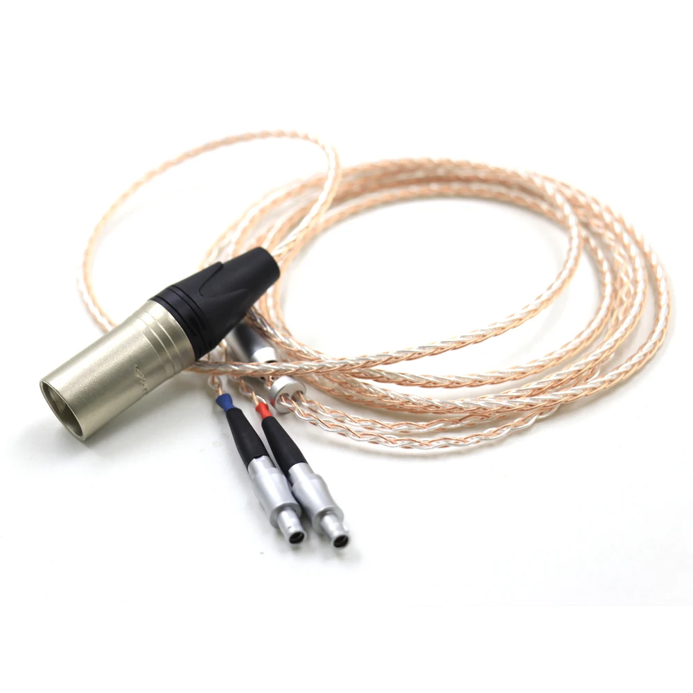 High Quality Copper Silver Braided Earphone Cable For Sennheiser HD800 HD800s HD820s HD820 Enigma Acoustics Dharma D1000 Headset enlarge