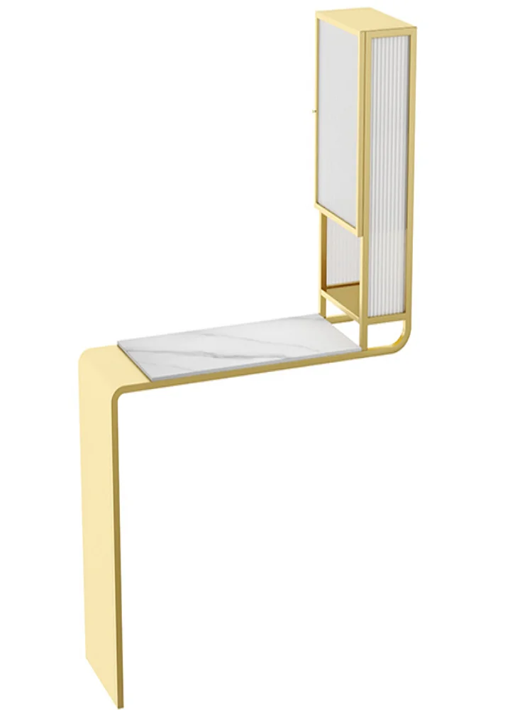 

YY Partition Light Luxury Creative Wall Horizontal Living Room High-Leg Table and Chair Integrated Wine Cabinet