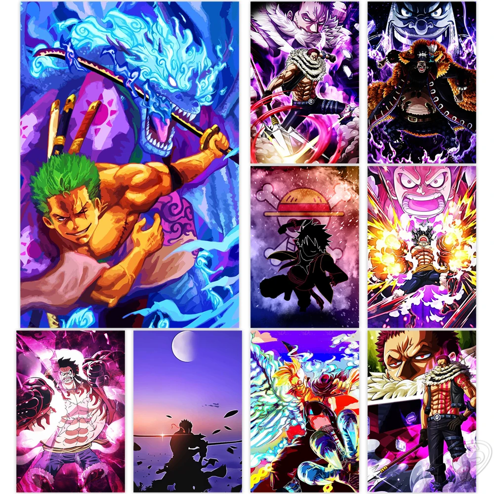 

Домашний декор, цельный Настенный декор, ророноа Зоро, холст, живопись, принты обезьяны D. Плакаты «Луффи», модульные картины для спальни