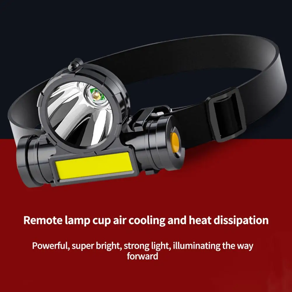 

Head Lamp Practical Long Battery Life Three Lights Adjustable Powerful COB Headlight Flashlight for Bicycle