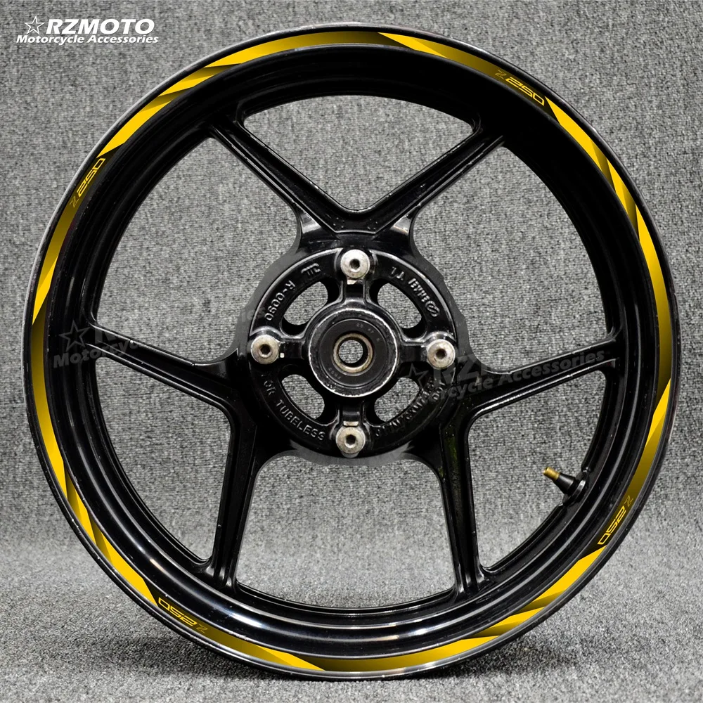 

Motorcycle 17 Inch Front Rear Frame Decal Wheel Hub Waterproof Reflective Rim Stickers For Kawasaki NINJA Z250 NINJA250