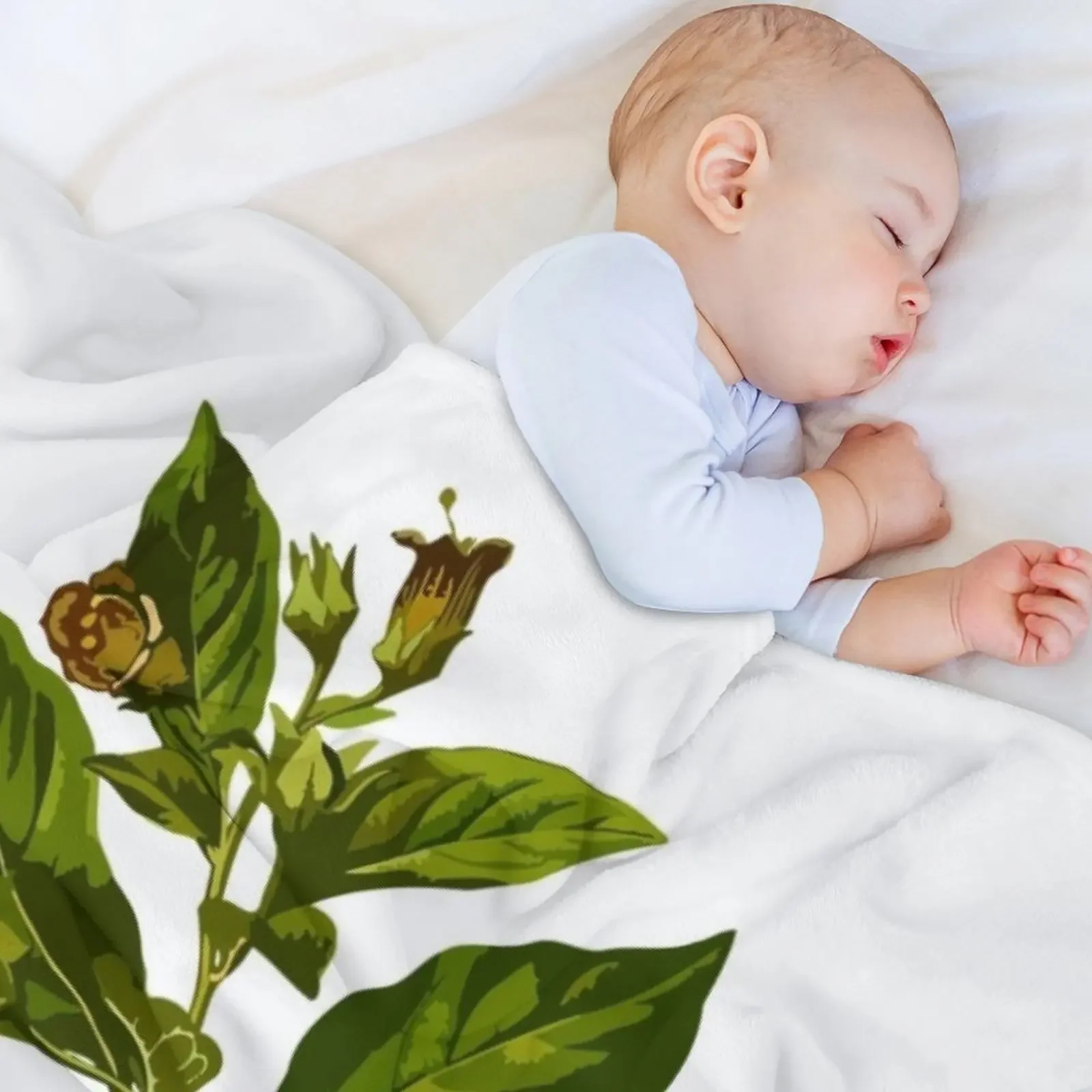 Черный смертельный ночной абажур (Атropa Белладонна) Плед теплое для зимы