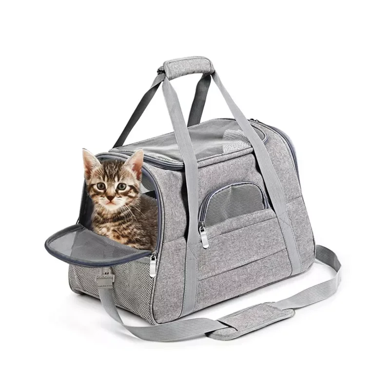 

Soft Pet Carriers Portable Breathable Foldable Bag Cat Dog Carrier Bags Outgoing Travel Pets Handbag with Locking Safety Zippers