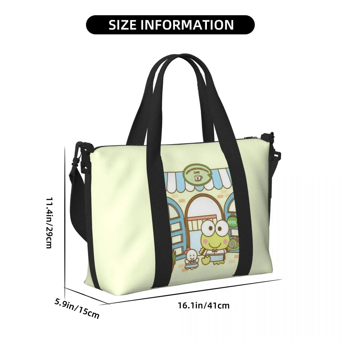 Большая Сумка-тоут Keroppi на заказ женская сумка-шоппер через плечо Пляжная