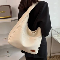 2022 new fashion all match simple underarm bag commuter handbag high quality ladies casual canvas large capacity shoulder bag