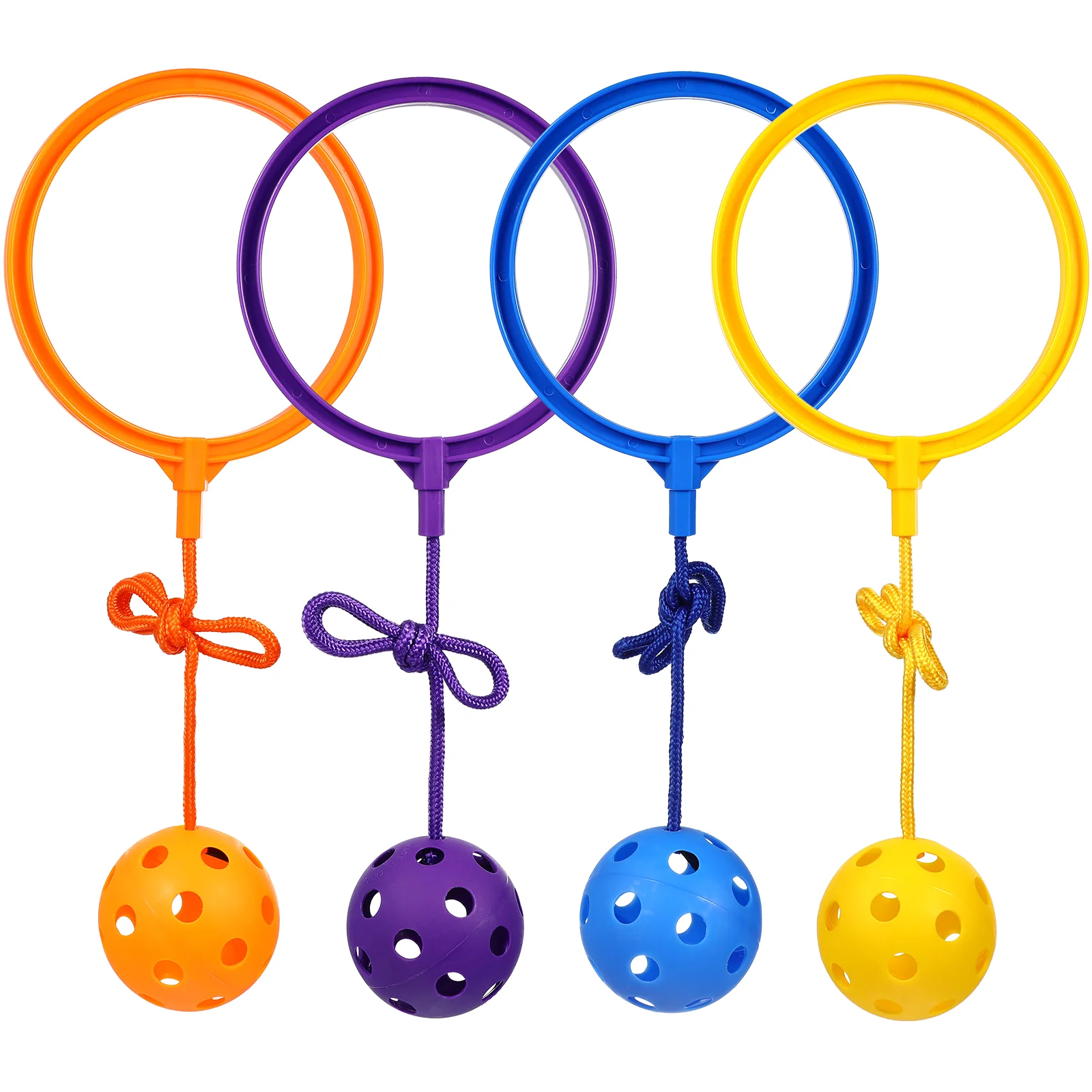 

4 Pcs Fitness Jump Rope Bouncing Ball Skip Toy Jumping Ring Balls Plastic Ankle Ropes Men Women Work out