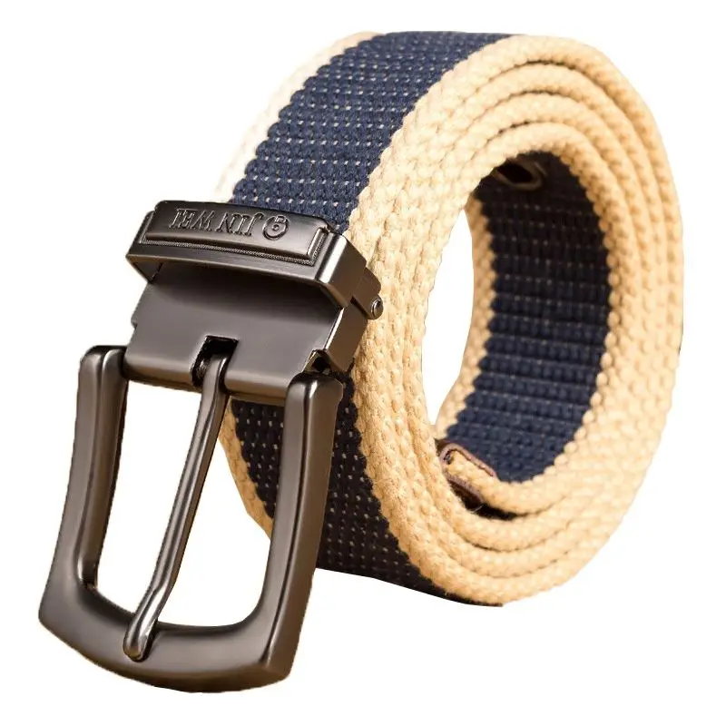 Men Canvas belt 2022 Mens Jeans Belt student needle Buckle-Belt Male Brand Cintos Men's jeans female belt 100-160cm pin buckle