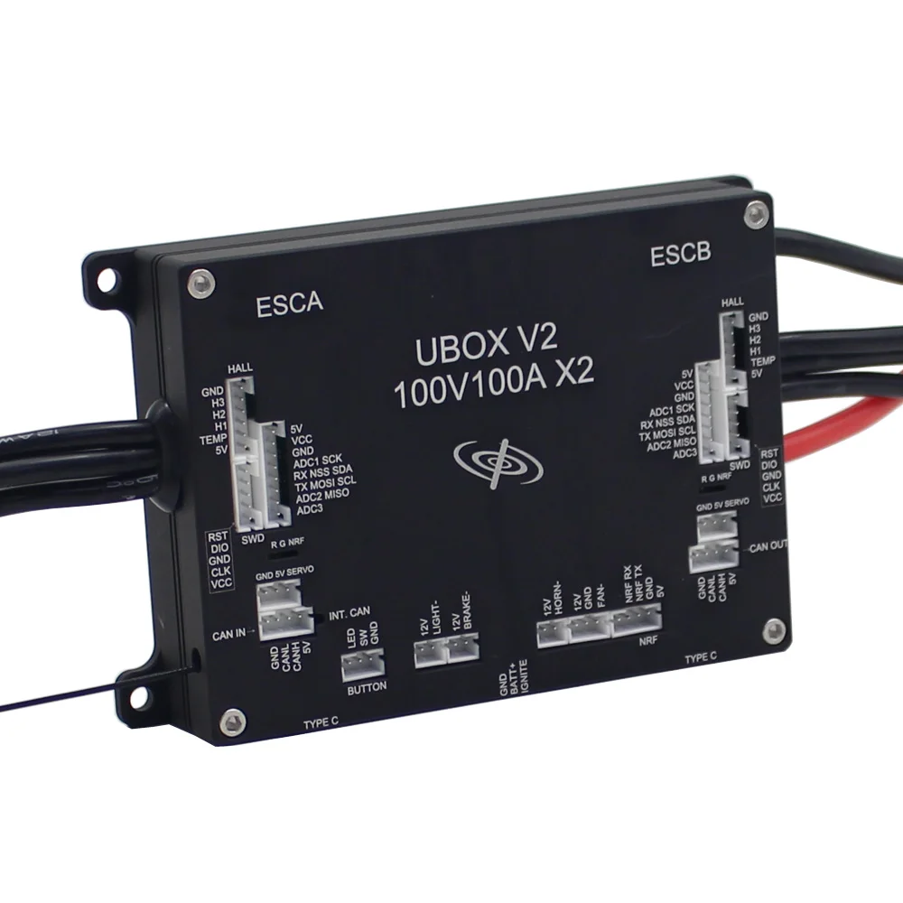 

100V 200A Dual Motor Controller Ubox V2 With 2.4Ghz Receiver Integrated Base On VESC for Electric Scooter Skateboard Robot