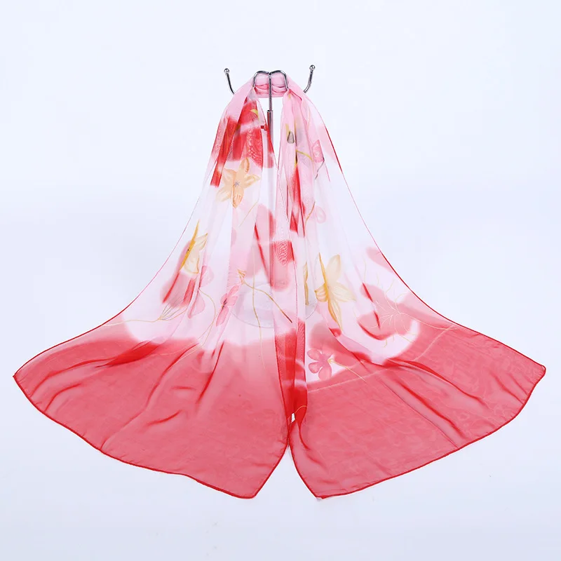 

Модный шарф с принтом в Корейском стиле на осень, тюрбан для защиты от солнца и пляжа, Мягкая сетчатая тонкая Красивая Женская шаль B28