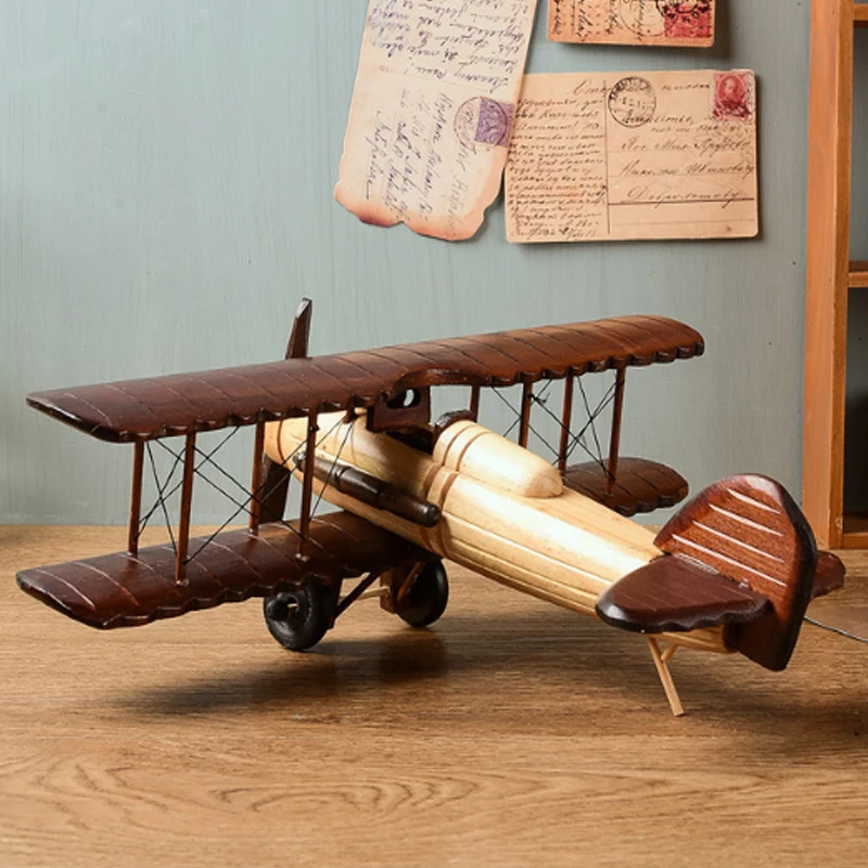 

Vintage Biplane Model Mini Figurines Scale Ornaments Decor Creative Model Decoration Ornaments Children's Entertainment Toys