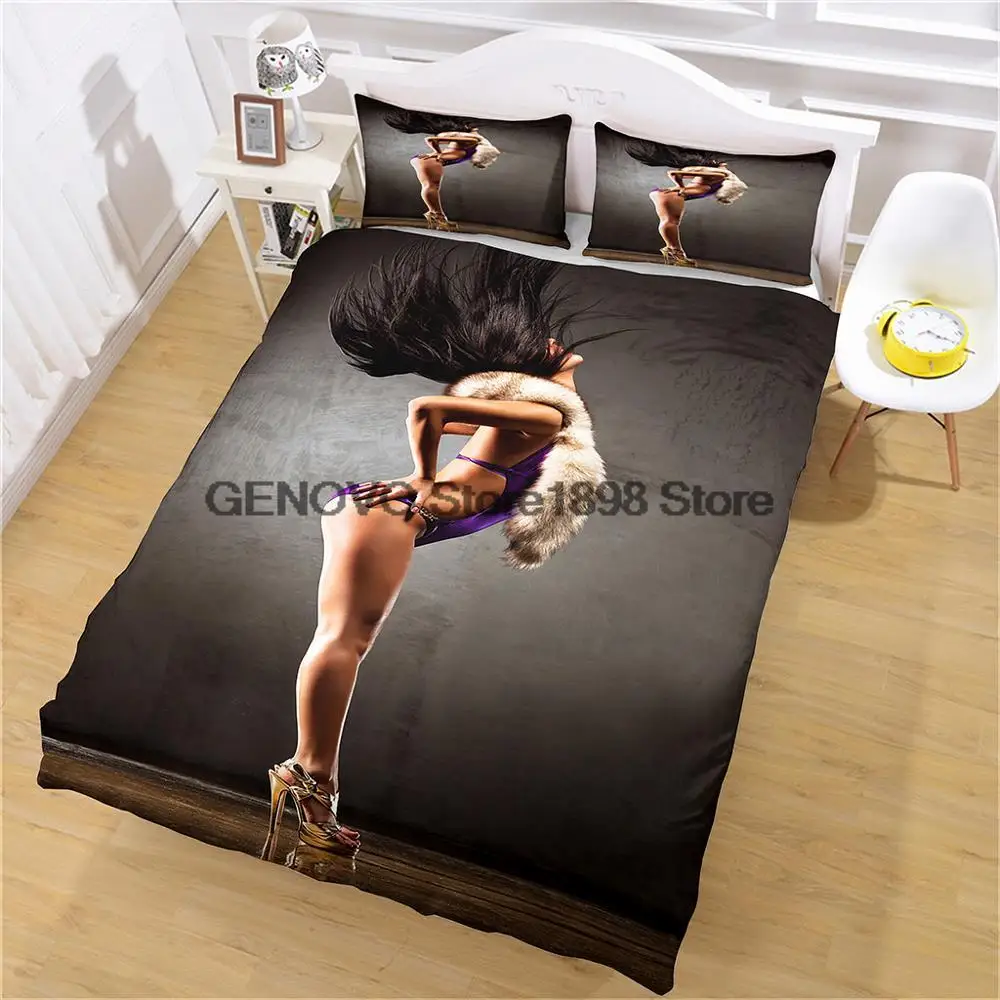 

Elegant Bedding Duvet Cover Sets Home Textile Sexy High Heel Girl Full Size Luxury Adult Fashion Quality Designer Custom Printed