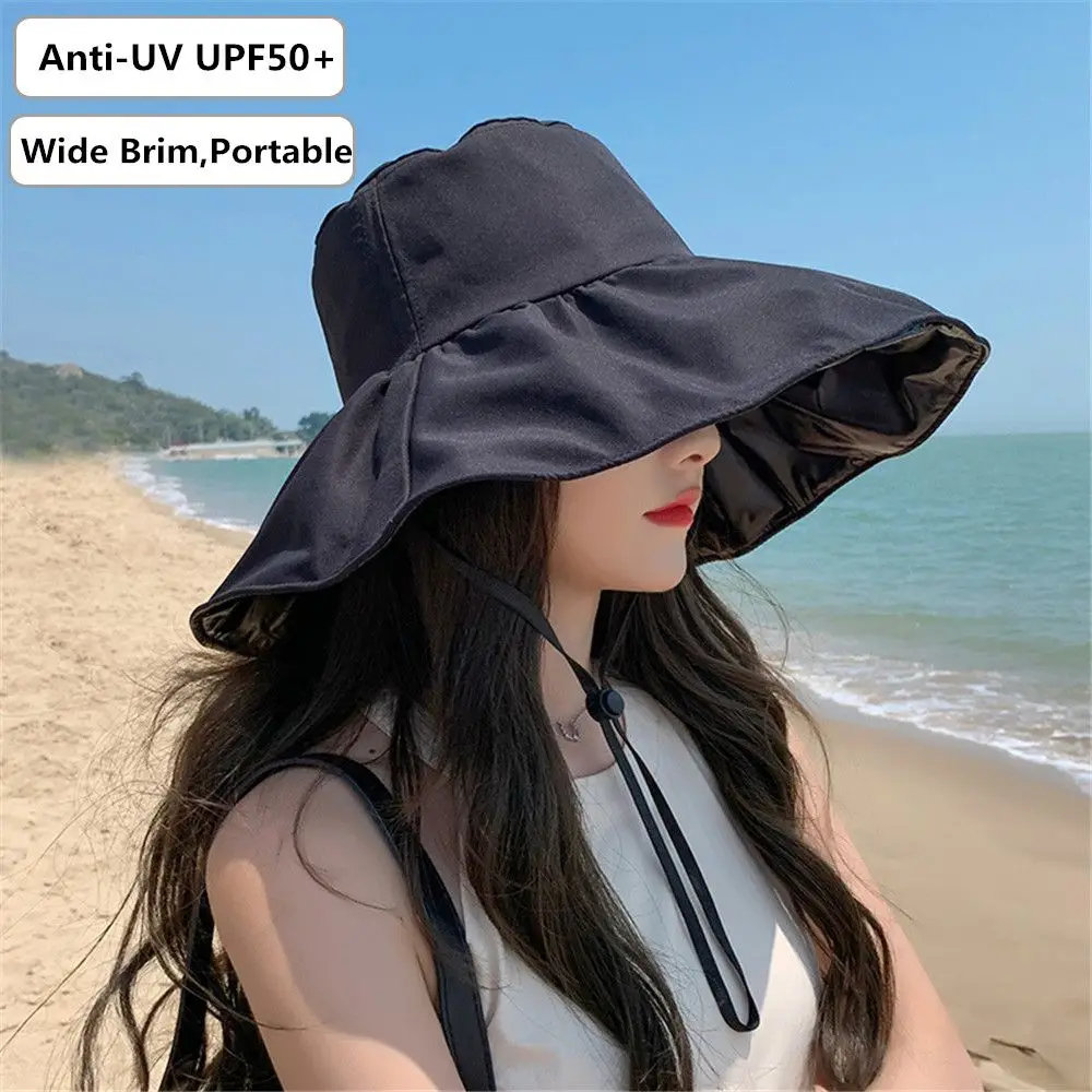 

Spring Summer Anti-UV Foldable Panama Hat Bucket Hat Beach Cap Sun Hat Fisherman Cap
