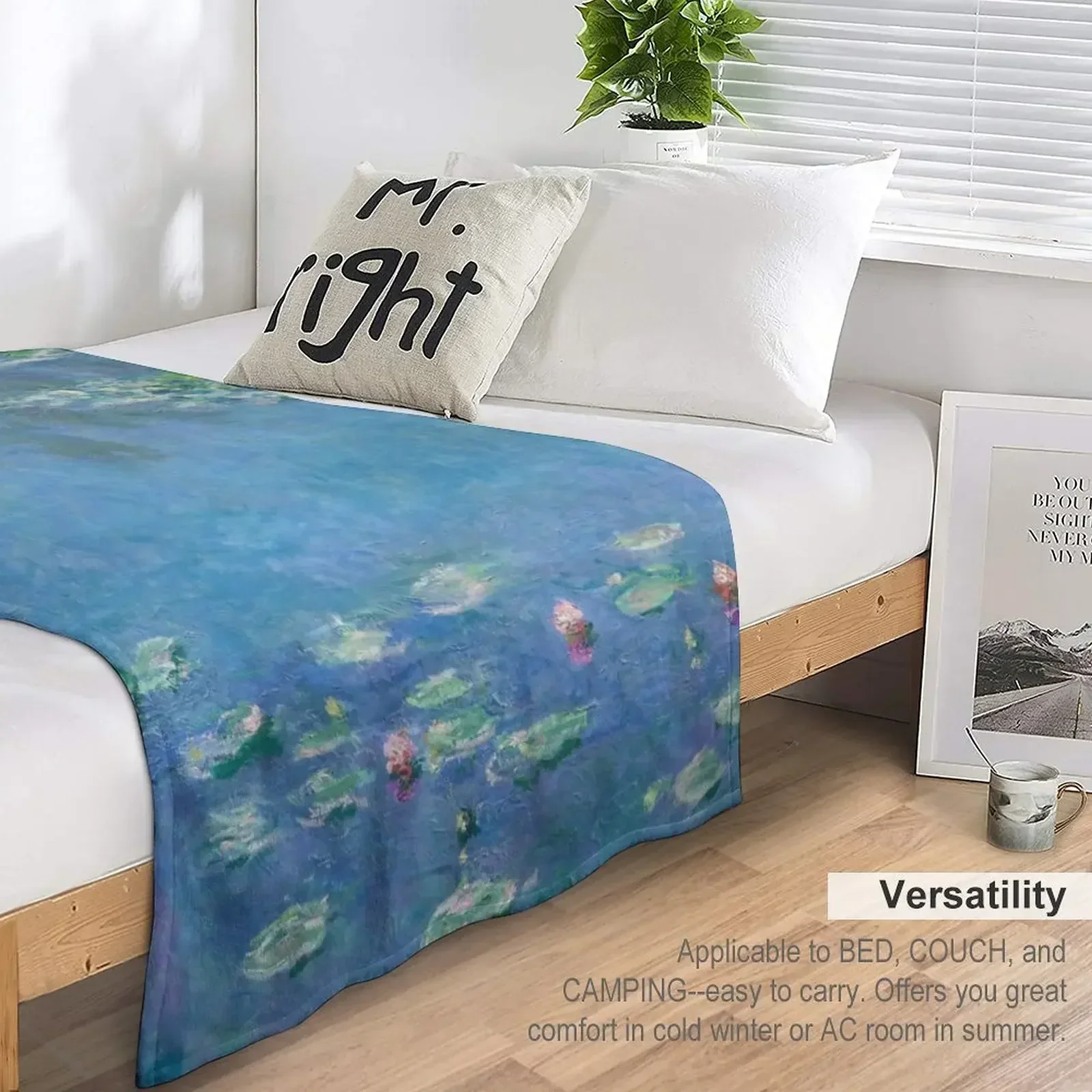 Водные лилии (1840–1926) от Claude Monet пледы одеяла для кровати дивана ворса