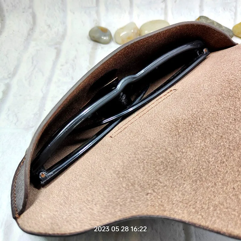 Blongk Glasses Case Waist Bag Genuine Leather Sunglasses Box Pocket Belt Pack Portable Men Women YJHd-55 images - 6
