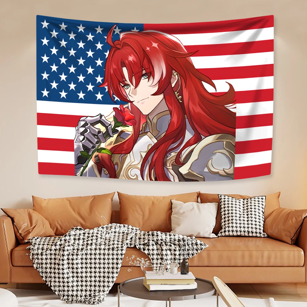Игровой гобелен Boothills и аргентис американский флаг домашний декор эстетика