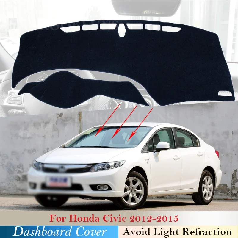 Защитная накладка на приборную панель для Honda Civic 9 2012 2013 2014 2015 FB FK FA автомобильные