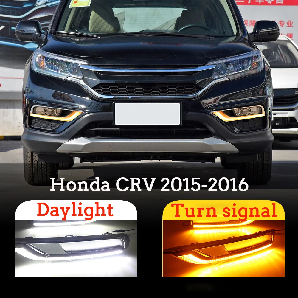 

OKEEN 2шт светодиодные дневные ходовые светильник для Honda CRV 2015-2016 автомобильный дневной сигнал поворота противотуманная фара DRL авто аксессуары для фар 12В