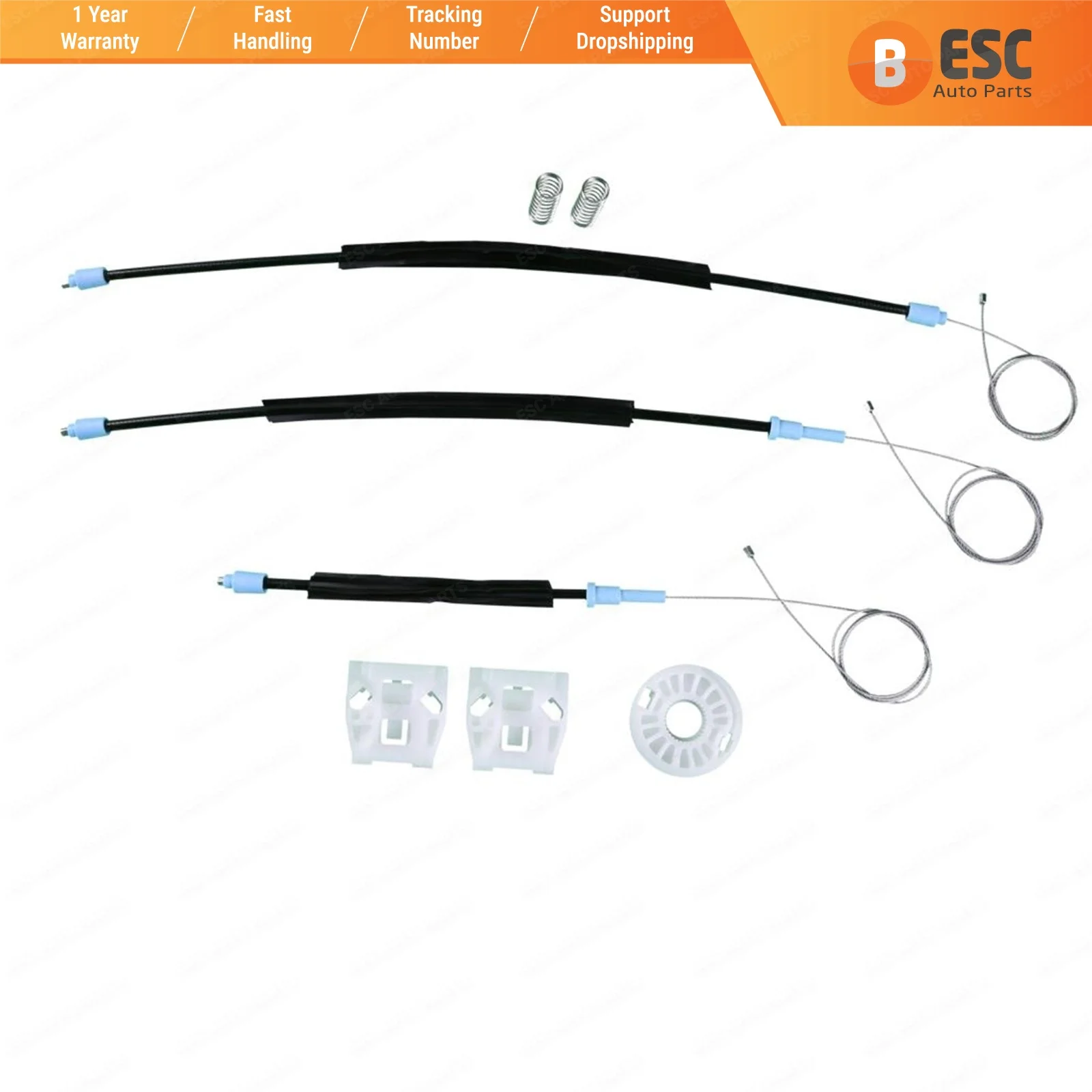 

ESC Auto Parts EWR643 Electrical Power Window Regulator Repair Kit Front Left or Right Door for VW Golf 4 Bora 1997-2004