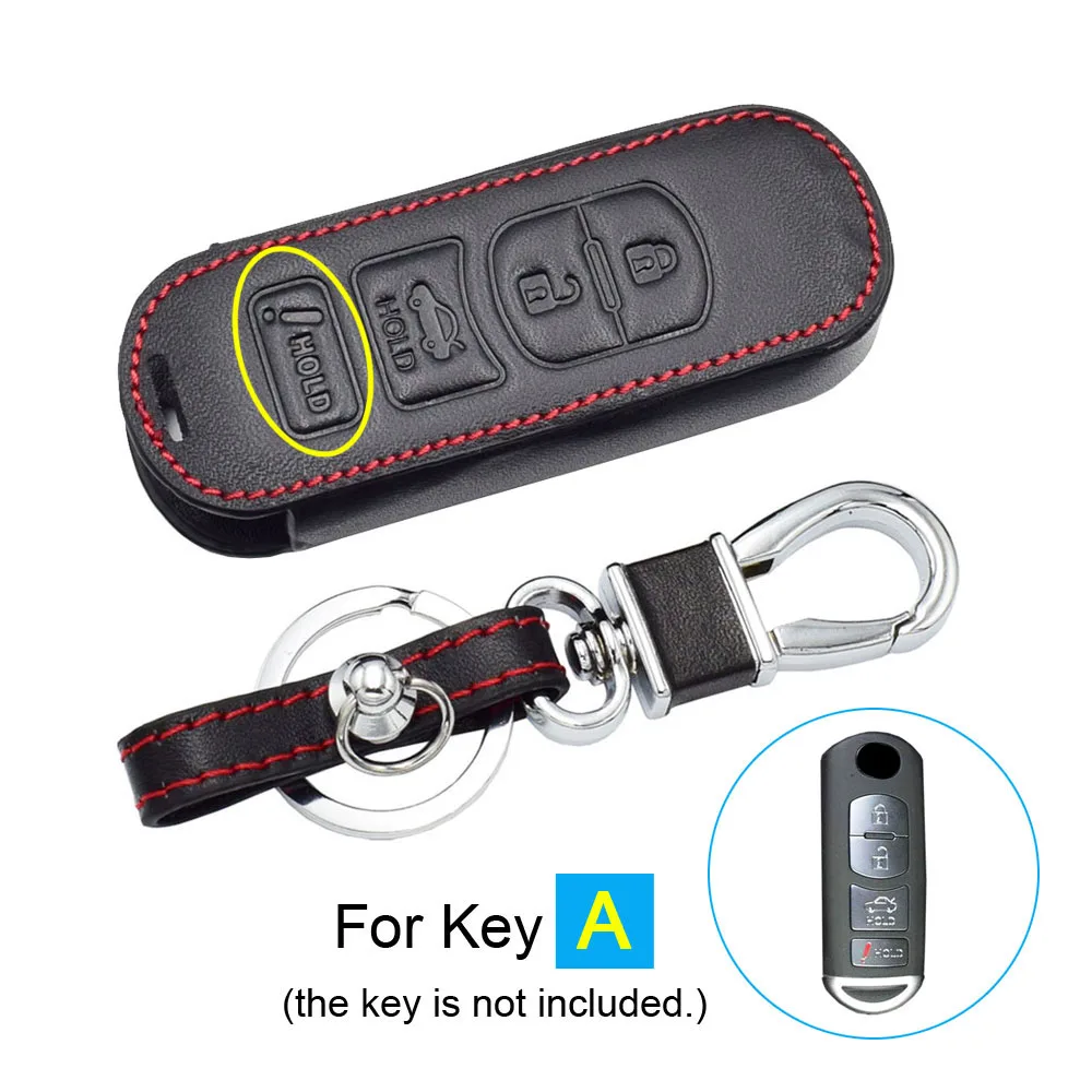 

Кожаный чехол для автомобильных ключей для Mazda 3 6 MX-5 CX-5 CX-7 CX-9 SCION IA Auto Smart Remote Fobs Защитный чехол-держатель для ключей
