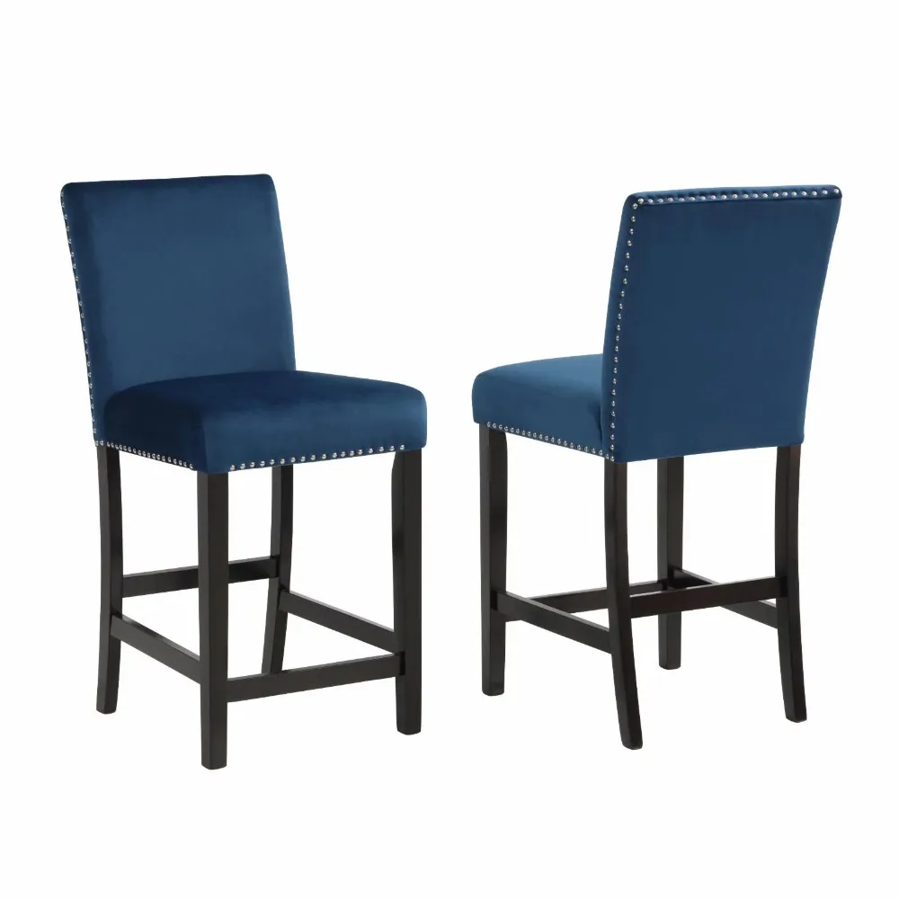 

Roundhill Furniture Contemporary Velvet 26 in. Counter Stool - Set of 2 - Black