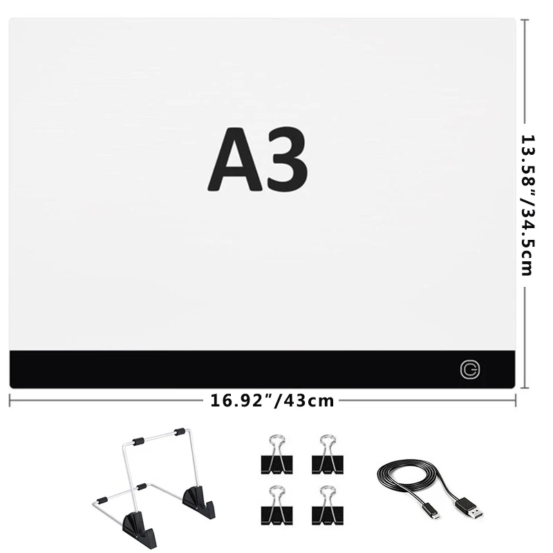 

A3 USB LED Light Pad Artcraft Tracing Light Box Copy Board Digital Tablet Painting Writing Drawing Tablet Diamond Painting board