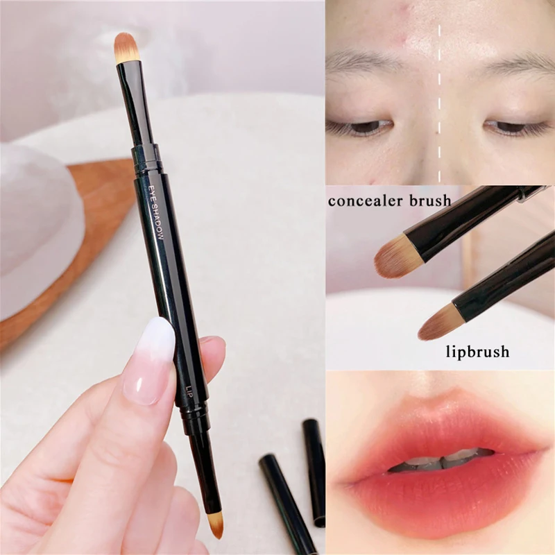 

Makeup Brushes Portable Double-Headed Eyeshadow Nose Highlight Concealer Detail Blending Eyebrow Lip Makeup Brush Cosmetic Tools