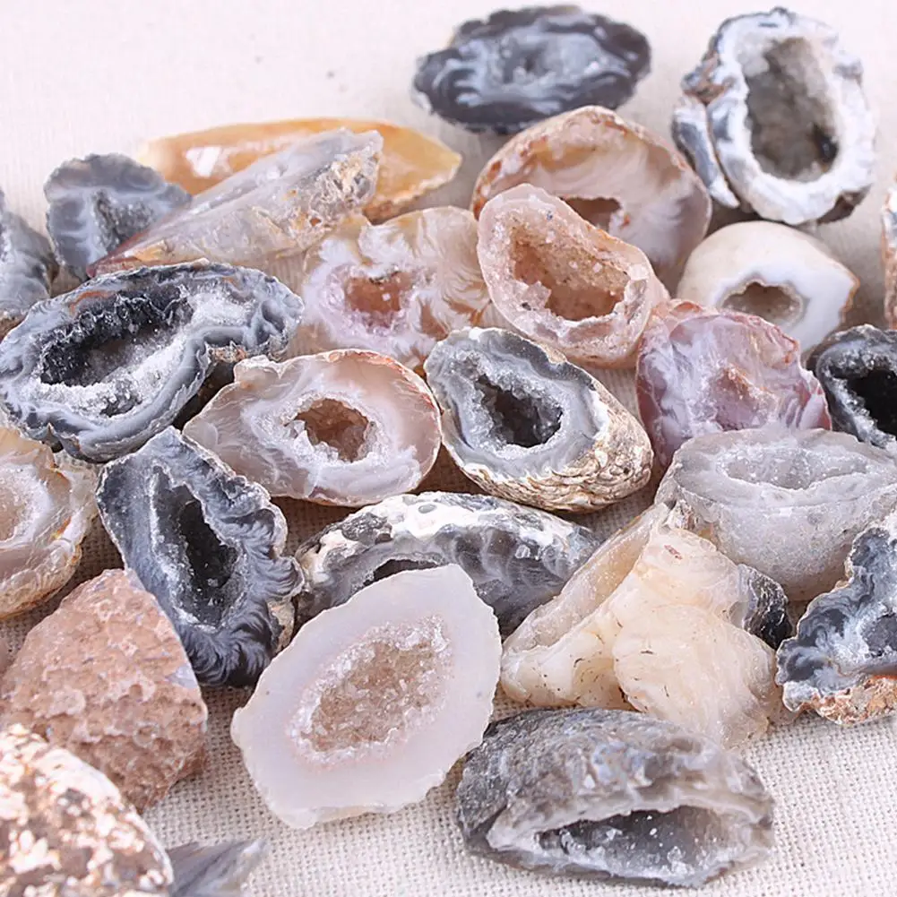 

Natural Agate Geode Single Cut Mineral Irregular Stone Beads Crystals Healing Stones Slice Specimen Collection 1-3.5cm/2.5-5cm