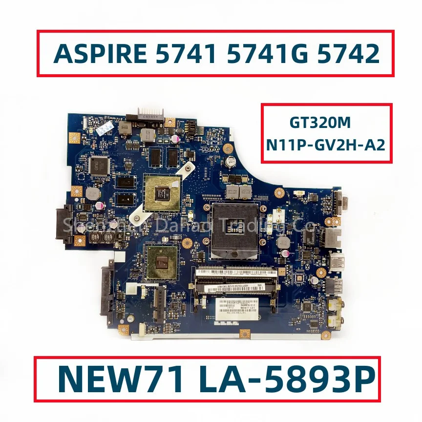 Материнская плата для ноутбука Acer ASPIRE 5741 5741G 5742, модель HM55, новинка 71, Φ с GT320M, Φ MBPTD02001 MB.PTD02.001