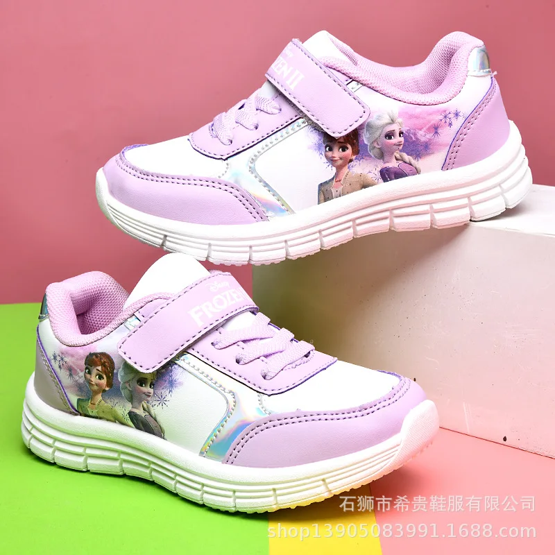 

Disney Girls Sports Casual Shoes Spring and Autumn New Cartoon baby frozen 2 Shoes Fashion Children's Sports Shoes
