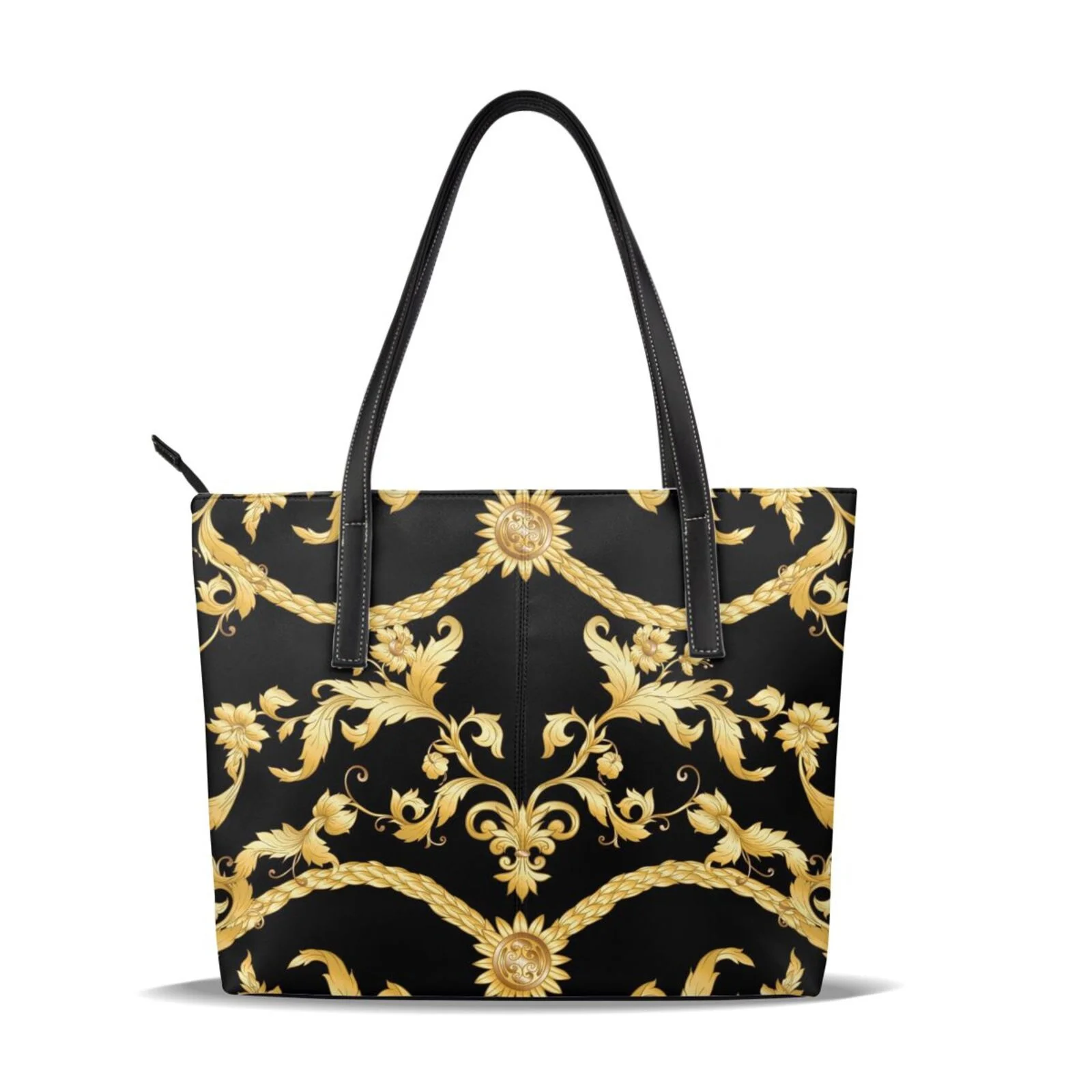 

2023 Golden Vintage Luxury Summer Tote Bag Ladies 2023 Women Shoulder Bag Feminine Casual Tote Bag Golden Flower