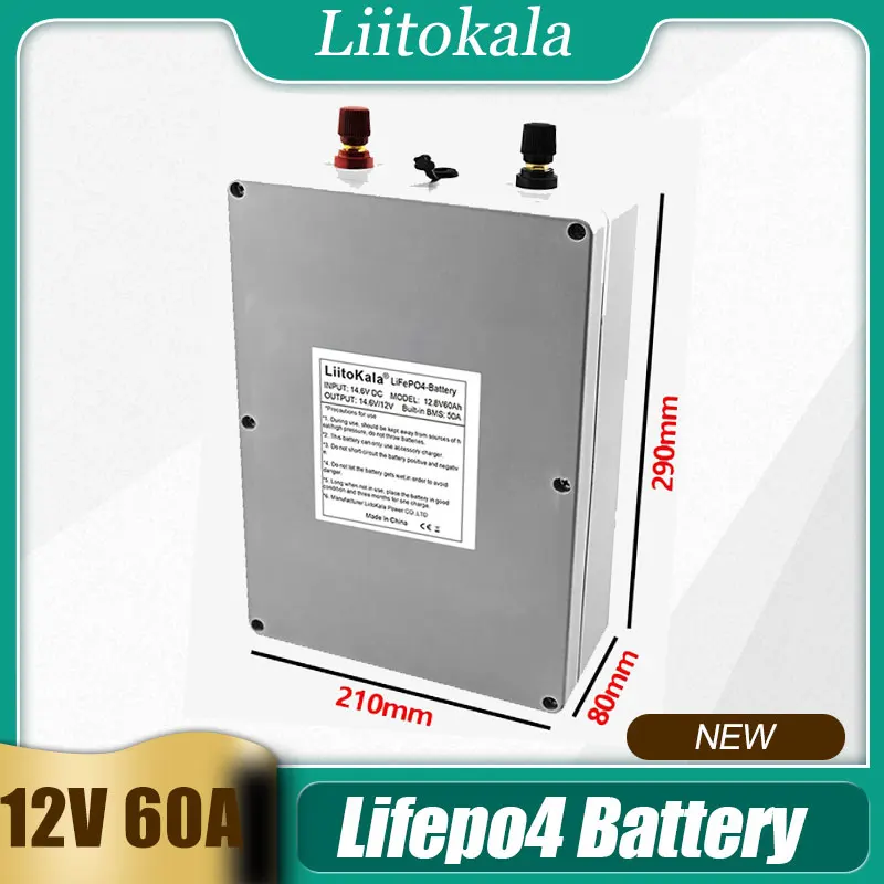 

LiitoKala 12 в 60 ач lifepo4 аккумулятор 12,8 В lifepo4 литиевый аккумулятор 12 в 60 ач LiFePO4 батарея железо-фосфатная батарея