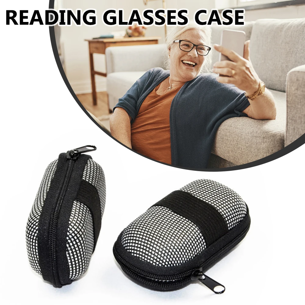 

Folding Glasses Case Waist Hanging Hard Sunglasses Solid Hinge Meta Box Compression Resistant Unisex Design Eyeglass Container
