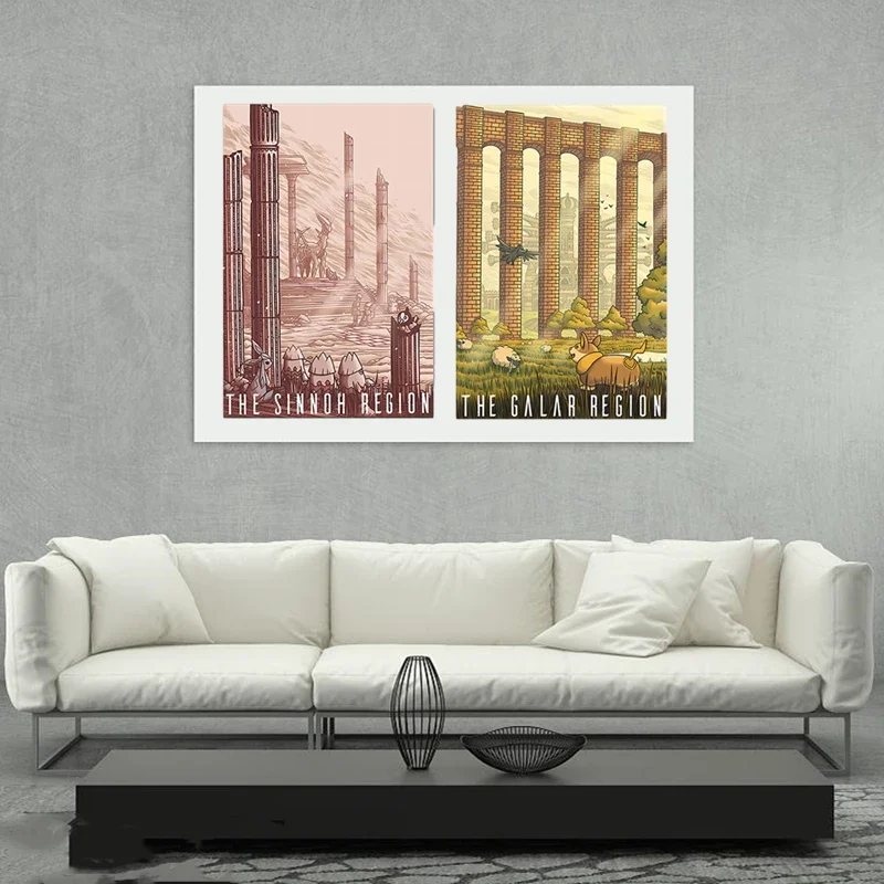 Покемон Холст Картина Пикачу Squirtle Charmander Mimikyu Eevee Gengar постер настенный стикер