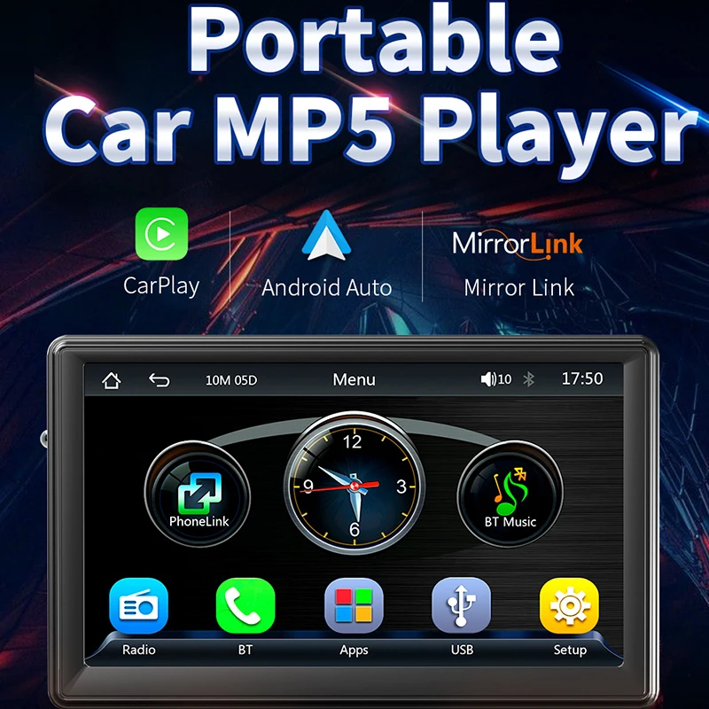 Фото Беспроводная Wi-Fi навигация Carplay, Интернет-экран, Android, авто, 7-дюймовый сенсорный экран, автомобильный MP5 видеоплеер, Автомобильная камера зад... №4