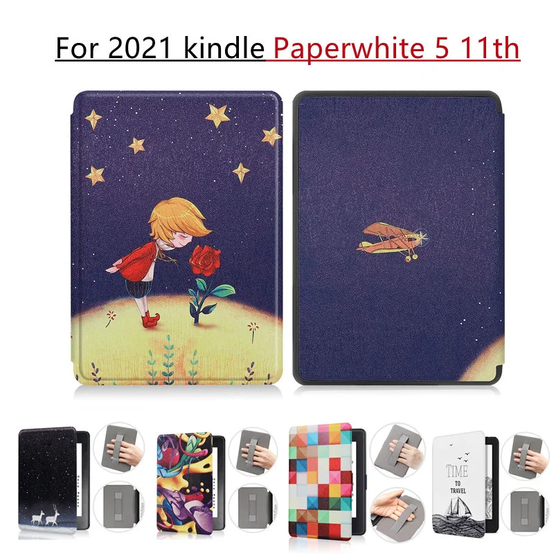 2021 All-New Kindle Case Funda For Kindle Paperwhite 5 11th Generation With Hand Holder PU Leather For Kindle Paperwhite 1 2 3 4