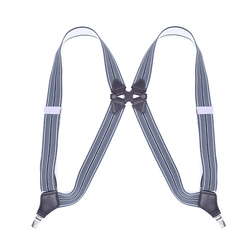 

Trendy Suspenders For Men Side Clip Style 3.5Cm Wide Heavy Duty Big Tall Adjustable Elastic Hip-Clip Trouser Braces Dad Gifts
