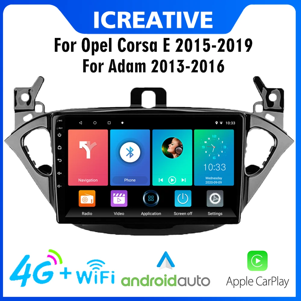 Авторадио 4G Carplay для Opel Corsa E 2015-2019 Adam 2013-2016 2 Din автомобильное радио Android 9 дюймов
